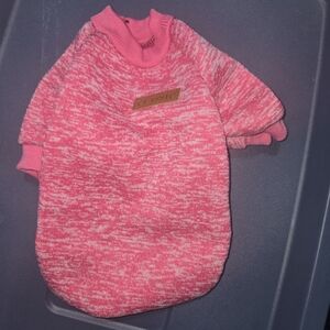 Classic Pink Marled Knit Dog Sweater